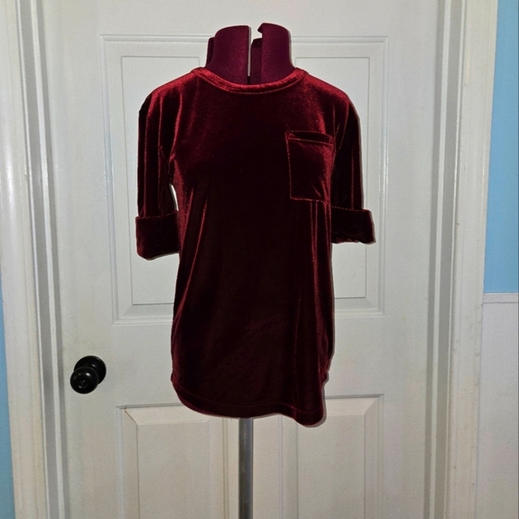 Lauren Ralph Lauren Tops - Lauren Ralph Lauren XXS Velvet Short Sleeve Top